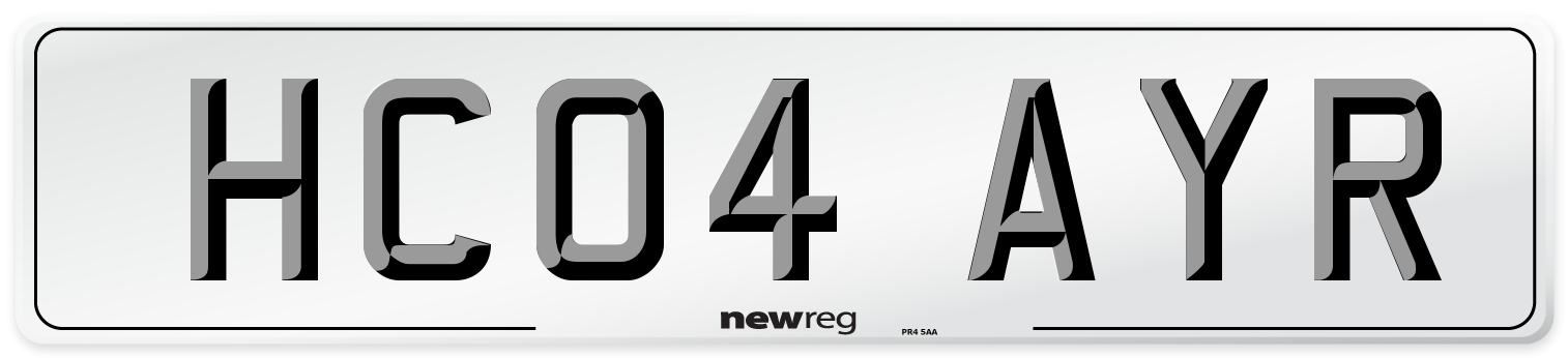HC04 AYR Number Plate from New Reg